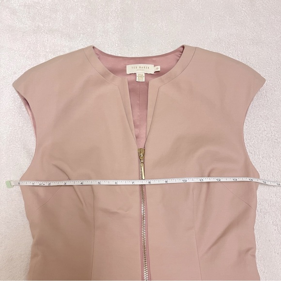 Ted Baker London Kwyli Structured Peplum Body-Con Sheath Zip Dress Blush Pink - Picture 6 of 11